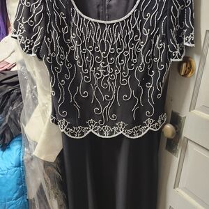 Chic Black Dress with White Embellishments